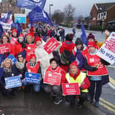 Royal College of Nursing members on strike outside the Royal Victoria Hospital in Belfast in December 2019. Photo by Aaron McCracken