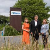 Ann McGregor, chief executive, NI Chamber, Brian Murphy, Balcas and Gillian McAuley, president, NI Chamber during a recent visit to Balcas, Co Fermanagh