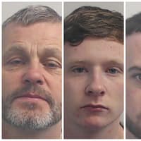 Northern Ireland men jailed for their parts in a “ferocious” assault following Scottish Cup quarter-final between Rangers and Celtic