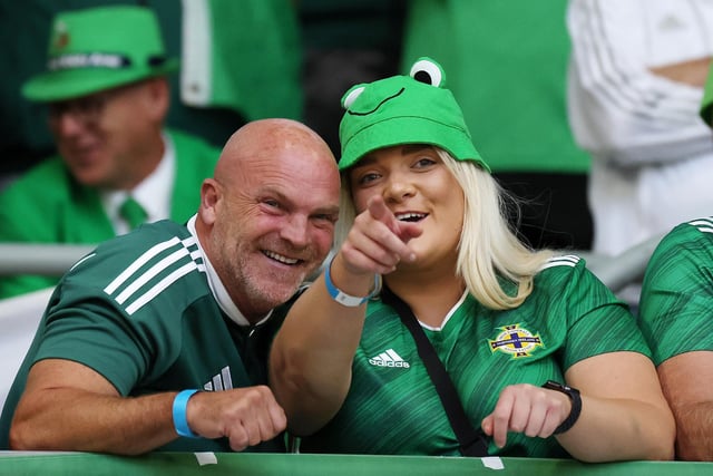 Two Northern Ireland fans watching on in Astana