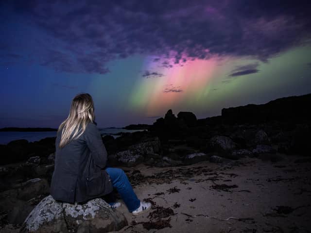 A severe geomagnetic storm has produced an incredible display of "Northern Lights" in Northern Ireland on Friday night. Images from Dunseverick County Antrim. Another light show is possible this evening, Saturday. .Picture Steven McAuley/McAuley Multimedia