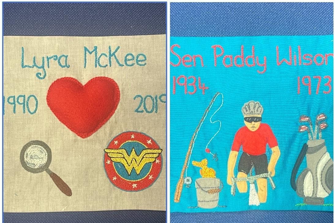 Lyra McKee and Senator Paddy Wilson remembered on new quilt from victims group