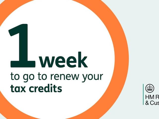 Tax Credit warning from HMRC