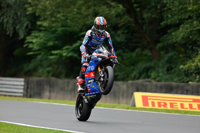 TAS Racing rider Rory Skinner on the Cheshire Mouldings Ducati in 2025. (Photo by Ian Hopgood)