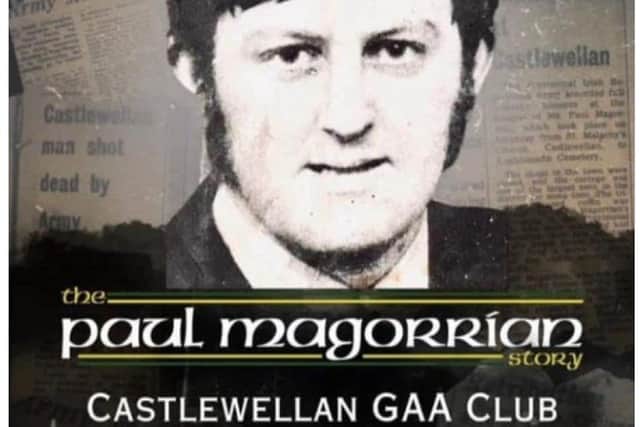 The online flyer for the IRA commemoration at Castlewellan GAA club, promoted by the Betsy Gray Co Down wing of Sinn Fein