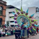 Performers take part in the St Patrick's Day Parade in Belfast