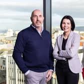 Nine companies from across Northern Ireland have made it on to this year’s Deloitte Technology Fast 50 list, which celebrates innovation and entrepreneurship in the technology sector on the island of Ireland. Pictured at The Ewart in Belfast are Syndeo co-founders Oliver Lennon and Catherine Ewings with Deloitte partner Aisléan Nicholson