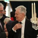 Ex Sinn Fein President Gerry Adams (left) with ex DUP leader Peter Robinson during a dinner at Hillsborough Castle on Wednesday. DUP members, all of whom opposed the Belfast Agreement, sat with SF members. It reminded Lord Empey of pictures of DUP figures posing with sledgehammers under the election slogan of ‘Smash Sinn Fein’. "That worked well, didn’t it?!" Photo: Charles McQuillan/PA Wire