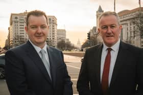 Economy Minister Conor Murphy pictured in Washington, DC with Invest Northern Ireland CEO Kieran Donoghue