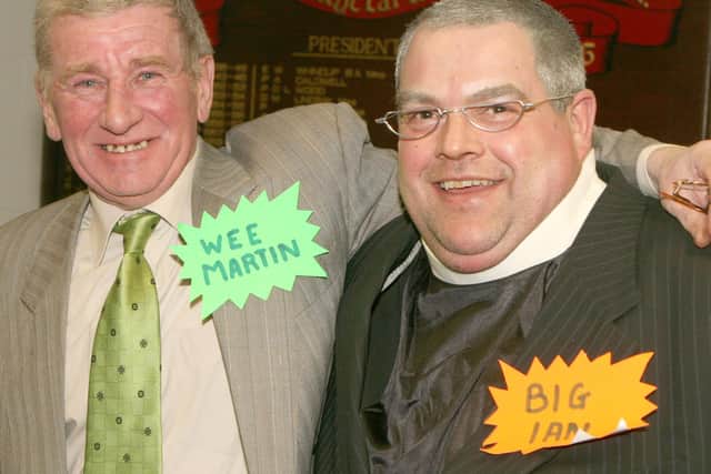 David Adams and Gary McKittrick pictured at the Young Limousin AGM in Ballyclare Rugby Club in March 2008. Picture: Farming Life archives/Kevin McAuley
