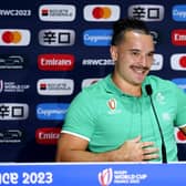 Ireland's James Lowe during a press conference after the team run at the Stade de France in Saint-Denis, France. PIC: Andrew Matthews/PA Wire.