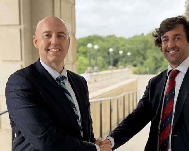 Ulster Unionist Party leader Jon Burrows (left) pictured with East Londonderry candidate Matthew Robinson