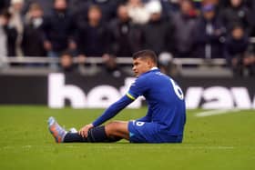 Chelsea's Thiago Silva sits on the ground before going off injured during the Premier League match at the Tottenham Hotspur Stadium. Chelsea have announced defender Thiago Silva suffered knee ligament damage during Sunday’s 2-0 Premier League defeat.
