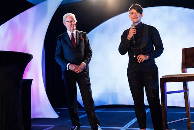 Kim Calvert is pictured with the late Bob Proctor who described Kim as “one of the most effective people I have ever worked with"