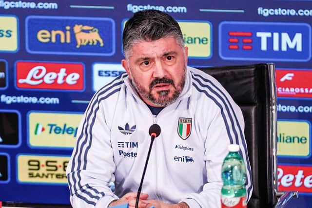Italy head coach Gennaro Gattuso. (Photo by Lapresse via AP)