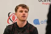 Ulster's Jamie Benson during a press confernce this week ahead of Saturday's United Rugby Championship game against Glasgow Warriors. (Photo by Arthur Allison/Pacemaker Press)