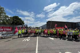 Striking workers from Dunmurry's Survitec were part of a delegation from Unite the Union which met with Belfast City Council