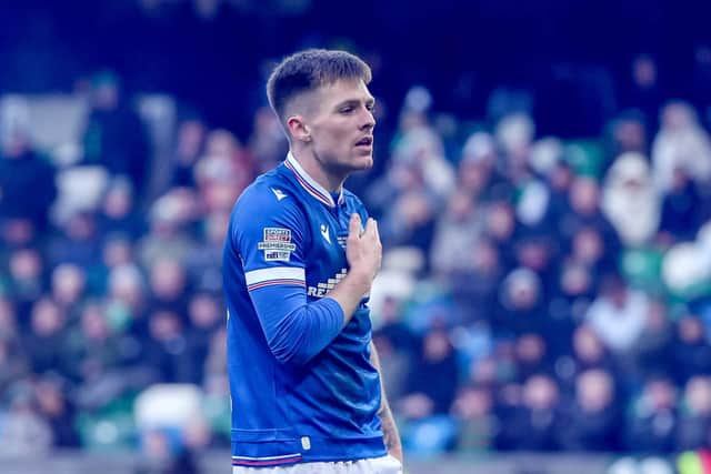 Linfield's Chris McKee celebrates his goal. (Photo by David Maginnis/Pacemaker Press)