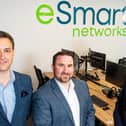 Simon Gallagher, managing director, eSmart Networks, David McDonald, technical director, eSmart Networks, Steve Harper, executive director, International and Skills, Invest NI