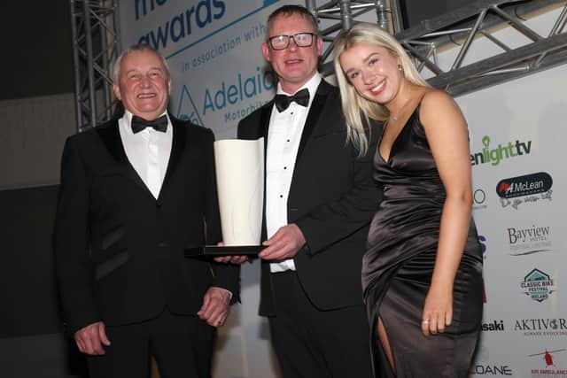 Adrian Archibald was inducted into the Hall of Fame at the Adelaide Irish Motorbike Awards in Belfast. The award was sponsored by Coleraine Kawasaki.