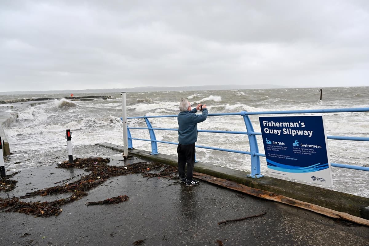 Storm Kathleen hits Northern Ireland, felling trees and leading to cancelled flights, ferries and shut forest parks
