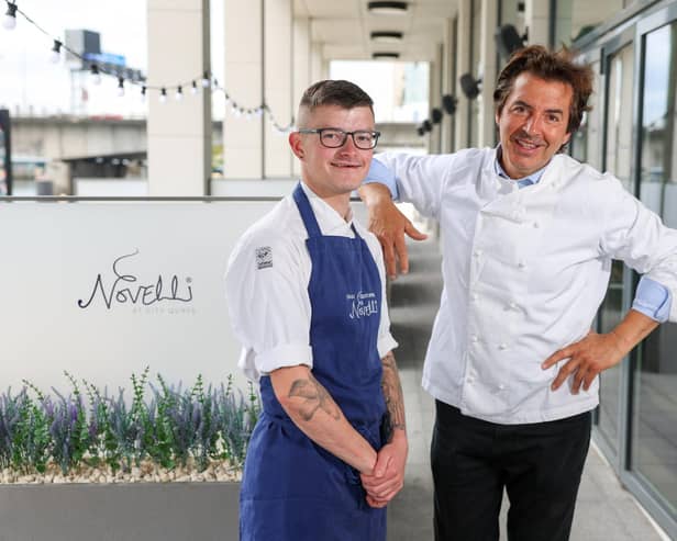 Adam Jones, executive head chef at Novelli's at AC Hotel by Marriott Belfast, and multi–Michelin Star award-winning chef Jean-Christophe Novelli.