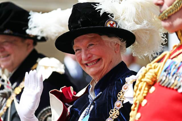 Lady Mary Peters during the annual Order of the Garter Service at St George's Chapel, Windsor Castle