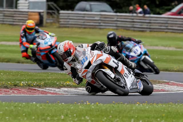 Jason Lynn won the Donny Robinson Memorial Supersport race at Bishopscourt on the J McC Roofing Yamaha. Picture: Derek Wilson/Pacemaker Press