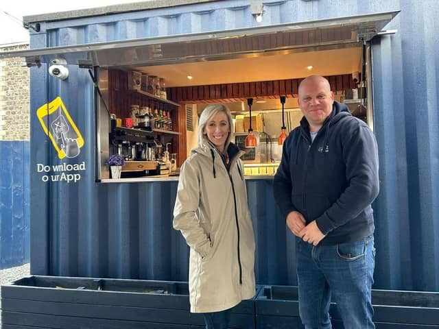 Upper Bann MP Carla Lockhart with entrepreneur Keith McMahon