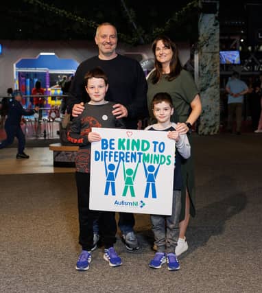 The Barry family from County Antrim attending Autism NI’s family fun day at W5 to celebrate World Autism Acceptance Month.