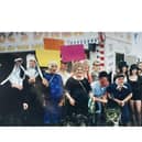 Some of the fancy dress parade participants from previous Portrush Raft Race years.
