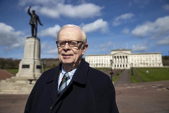 Former Ulster Unionist Party (UUP) leader Lord Empey at the Stormont, ahead of the 25th anniversary of the Good Friday Agreement. Lord Empey said the only alternative to the negotiations was further violence