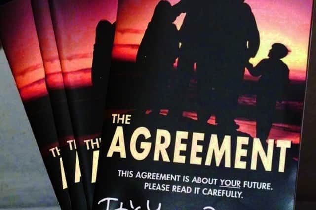 Copies of the Good Friday Agreement deal as circulated to voters in 1998