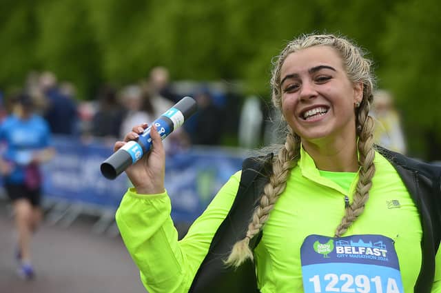 All smiles at the Belfast City Marathon
