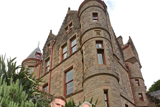 Lord Mayor of Belfast Councillor Ryan Murphy (left) and Chair of the Cave Hill Conservation Cormac Hamill at the recently refurbished Millennium maze at Belfast Castle. The maze was created to mark the new millennium but had since become overgrown and unkempt.