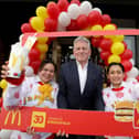Doralyn Mercado, McDonald’s Sprucefield Franchisee John McCollum and Codie Tarroza. Pic credit: McDonalds