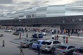 A computer generated image of how the redeveloped Casement Park will look. Photo: Ulster GAA