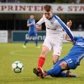 Grant Hutchinson pictured during his first spell for Dungannon Swifts against Limavady United