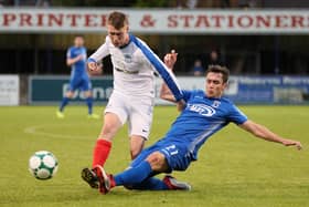 Grant Hutchinson pictured during his first spell for Dungannon Swifts against Limavady United