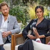 Harry and Meghan talking to Oprah Winfrey in March 2021 - a public airing of grievances which deepened the rift between them, William and Kate, and the rest of the Royal Family
