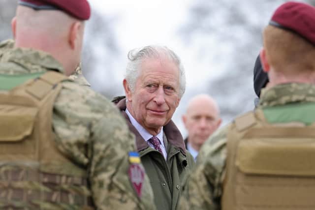 King Charles meeting Ukrainian fighters, February 20, 2023