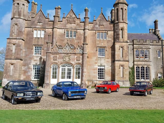 Classic cars line up for Drive It Day at Glenarm Castle, Co Antrim, which will be held on Sunday 21 April 2024