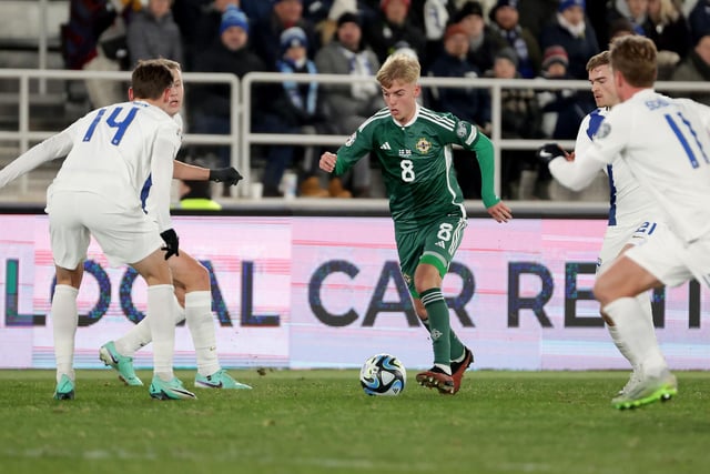 Northern Ireland’s Ross McCausland in action during his first appearance for the senior team