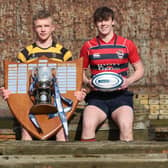 RBAI captain Fraser Cunningham and Ballymena Academy captain Michael McLean ahead of this year's Schools' Cup final