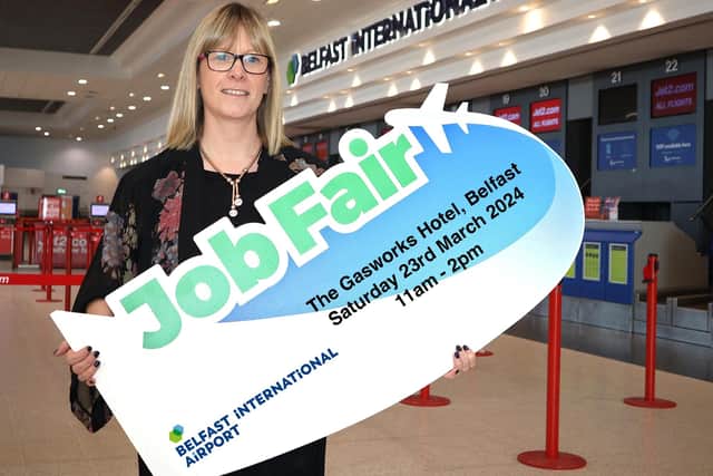 Jaclyn Coulter, human resources manager at Belfast International Airport announces the upcoming Job Fair on Saturday 23rd March . More than 100 new jobs are available across the airport site