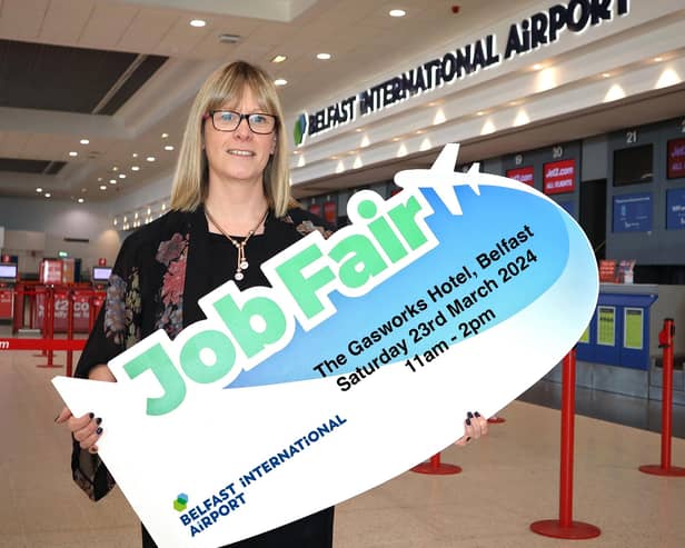 Jaclyn Coulter, human resources manager at Belfast International Airport announces the upcoming Job Fair on Saturday 23rd March . More than 100 new jobs are available across the airport site
