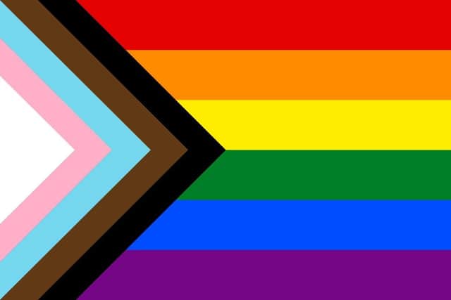 The progress pride flag, which expanded the gay rainbow flag to include transgender colours (pink, white and light blue - as well as black and brown for ethnic minorities). 

According to the V&A Museum, this flag design 'was developed in 2018 by non-binary American artist and designer Daniel Quasar (who uses xe/xyr pronouns)'.

The progress pride flag is now also considered old hat by many activists, with new iterations including extra symbols to represent intersex people, prostitutes, and others.