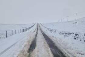 The view of the Moyad Road near Kilkeel, which the PSNI warned drivers to avoid on Thursday 8 February 2024. Photo: PSNI