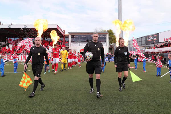 Referee Raymond Crangle ahead of his final match. PIC: David Maginnis/Pacemaker Press