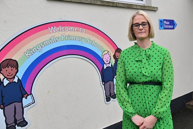 Principal Gemma Harrison as The Education Authority (EA) plans to shut Kingsmill’s Primary school in County Armagh in August due to the falling number of pupils and a rising financial deficit.